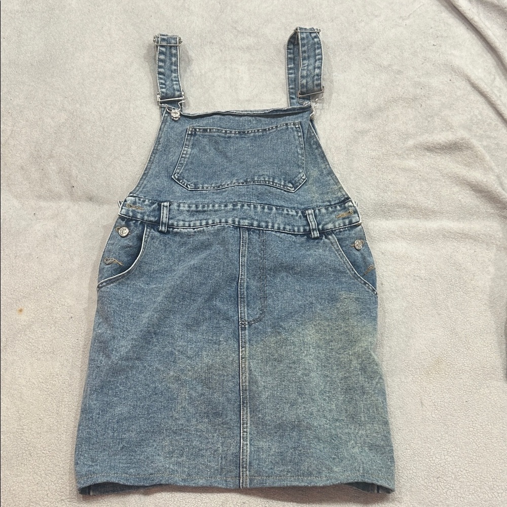 Denim Overalls Mini Dress